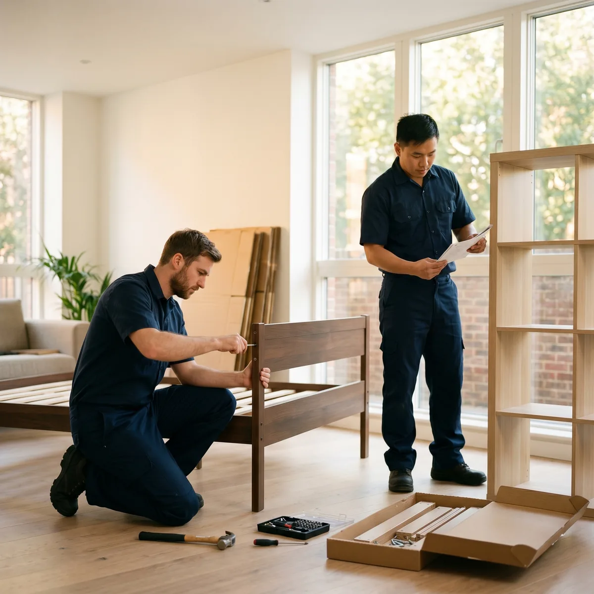 MoveOn movers handling furniture assembly in Kelowna and the Okanagan