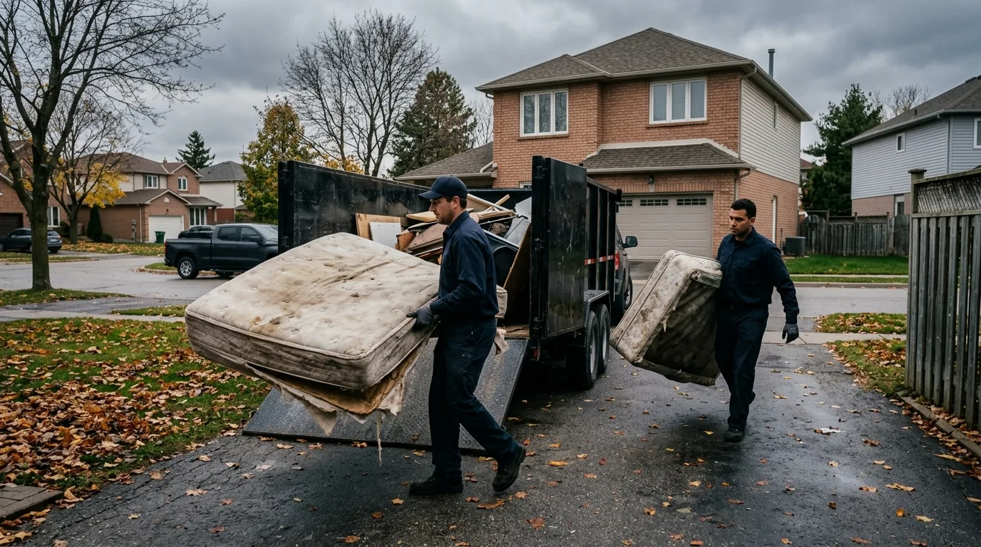 MoveOn junk removal crew handling mattress removal in Kelowna and the Okanagan
