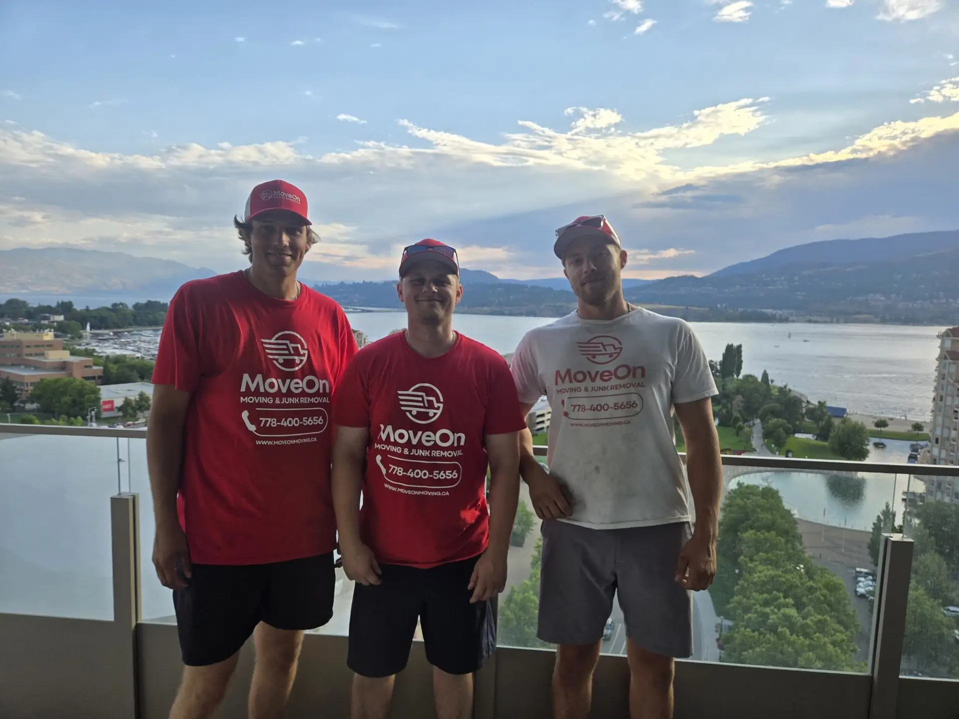 The MoveOn crew - our three-man Kelowna team in company red